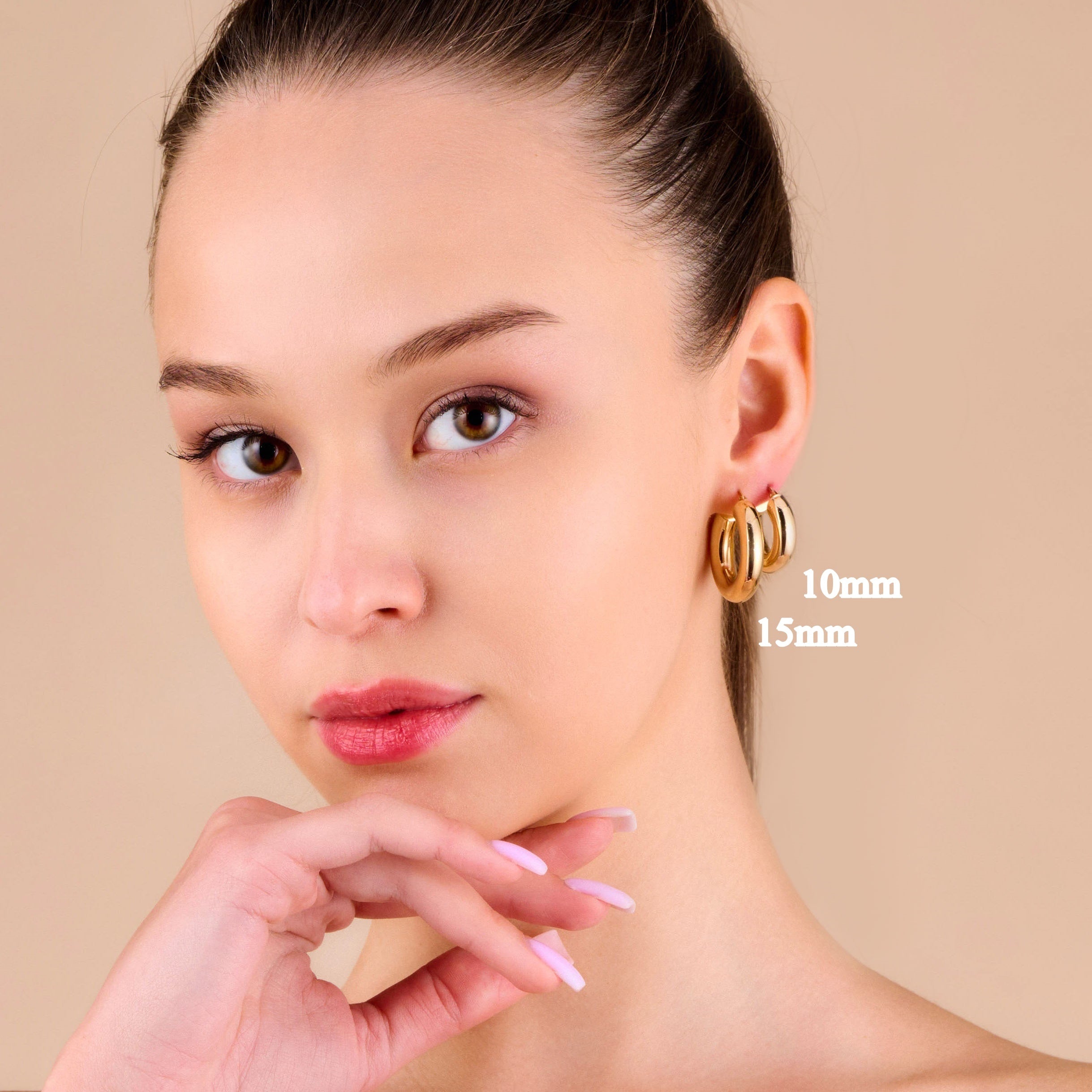 10k Solid Gold Classic 6mm Tube Hoop Earrings - Serena Sparkles