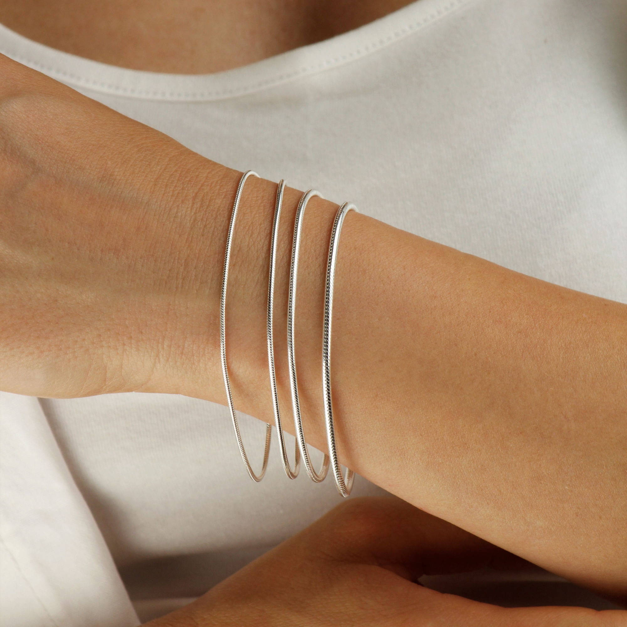 925 Sterling Silver Snake Chain Bracelets